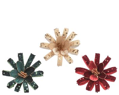 FIORE LOOP CON PAILETTES CON CLIP 18X13CM 3ASS