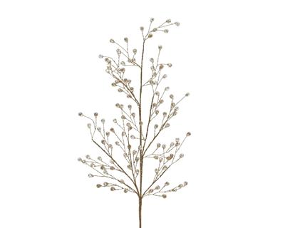 RAMO CON BACCHE ORO TRASPARENTE 65CM