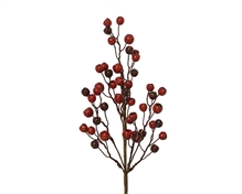 RAMO CON BACCHE ROSSO CON VENATURE ORO 60CM