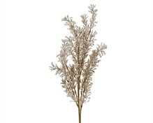 RAMO CON FOGLIE INNEVATO CREMA 64CM