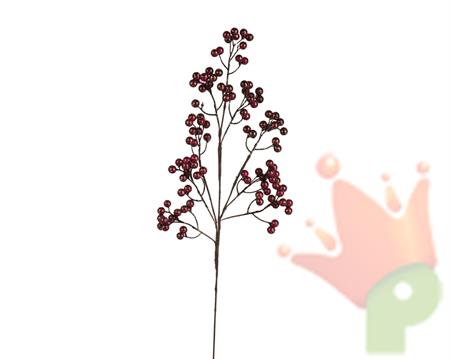 RAMO CON BACCHE GLITTERATO BORDEAUX 59CM