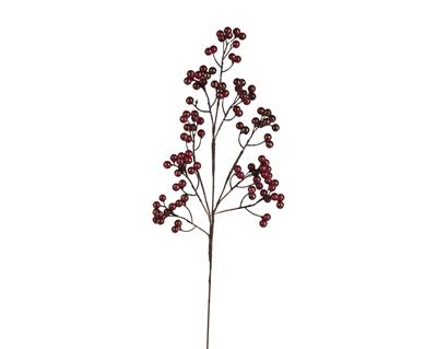 RAMO CON BACCHE GLITTERATO BORDEAUX 59CM