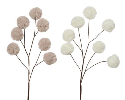 RAMO CON POMPONS IN PELLICCIA 69CM 2ASS