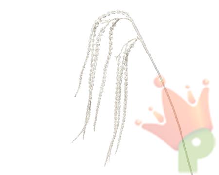 RAMO INNEVATO GLITTERATO BIANCO 52CM