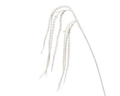 RAMO INNEVATO GLITTERATO BIANCO 52CM