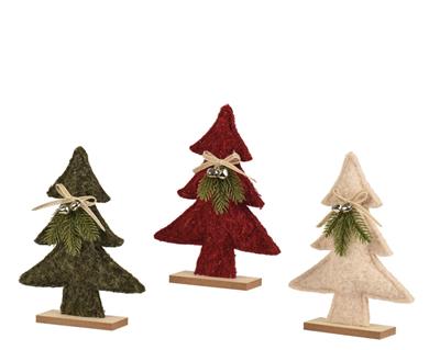 ALBERO CON BASE CON FIOCCO IN JUTA E CAMPANELLE 21CM 3ASS