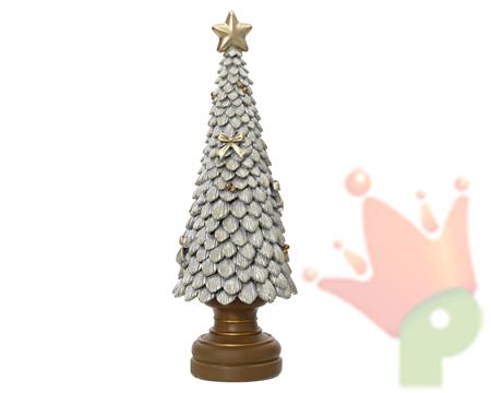 ALBERO DECORATIVO CON STELLA ARGENTO GLITTERATO 36CM
