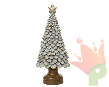 ALBERO DECORATIVO CON STELLA ARGENTO GLITTERATO 23CM