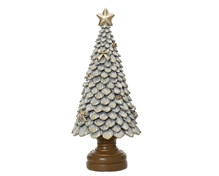 ALBERO DECORATIVO CON STELLA ARGENTO GLITTERATO 23CM