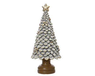 ALBERO DECORATIVO CON STELLA ARGENTO GLITTERATO 23CM