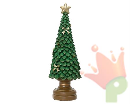ALBERO DECORATIVO CON STELLA VERDE GLITTERATO 36CM