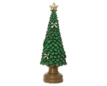 ALBERO DECORATIVO CON STELLA VERDE GLITTERATO 36CM