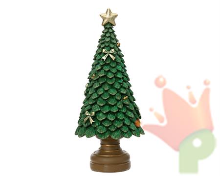 ALBERO DECORATIVO CON STELLA VERDE GLITTERATO 23CM