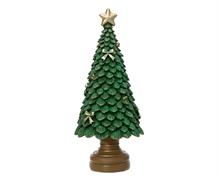 ALBERO DECORATIVO CON STELLA VERDE GLITTERATO 23CM