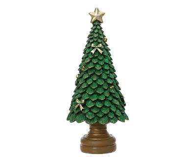 ALBERO DECORATIVO CON STELLA VERDE GLITTERATO 23CM