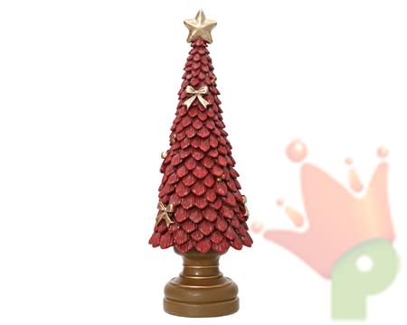 ALBERO DECORATIVO CON STELLA ROSSO GLITTERATO 36CM