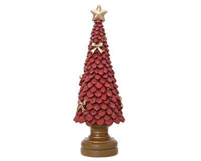 ALBERO DECORATIVO CON STELLA ROSSO GLITTERATO 36CM