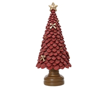 ALBERO DECORATIVO CON STELLA ROSSO GLITTERATO 23CM