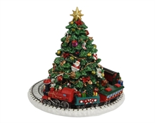 ALBERO CON TRENO E FIGURE NATALIZIE CON MUSICA 16CM