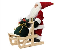 BABBO NATALE CON SLITTA ROSSO 25X12X35CM