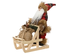 BABBO NATALE CON SLITTA SCOZZESE 25X12X35CM