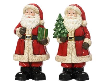 BABBO NATALE IN TERRACOTTA 29,5CM 2ASS