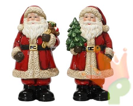BABBO NATALE IN TERRACOTTA 23,5CM 2ASS