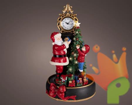 OROLOGIO CON BABBO NATALE E BAMBINO 48,5CM