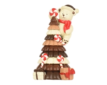 ALBERO CON ORSETTO TEMA DOLCI MARRONE 17,5CM