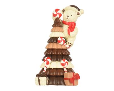 ALBERO CON ORSETTO TEMA DOLCI MARRONE 17,5CM