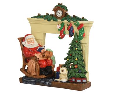 BABBO NATALE CON CAMINO SCENARIO NATALIZIO 8,5X27X28,5CM