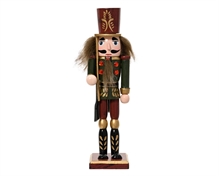 SOLDATINO SCHIACCIANOCI IN LEGNO VERDE/ROSSO 18CM