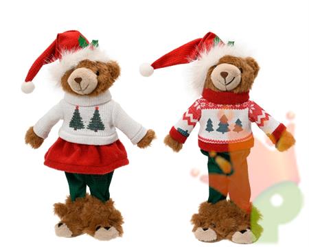 ORSO CON MAGLIONCINO NATALIZIO 30CM 2ASS