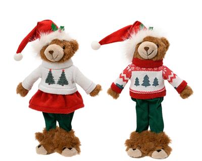 ORSO CON MAGLIONCINO NATALIZIO 30CM 2ASS