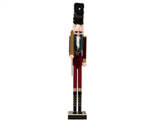 SOLDATINO SCHIACCIANOCI CON STRASS ORO IN VELLUTO ROSSO 48CM