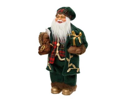 BABBO NATALE CON PACCO REGALO VERDE 30CM