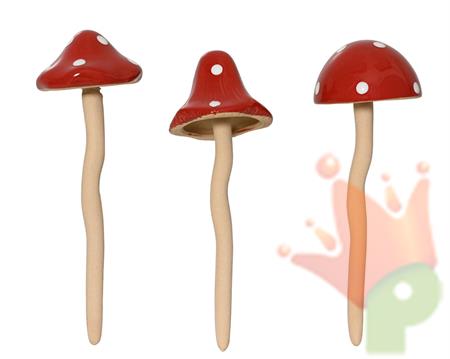 FUNGHI IN CERAMICA CON GAMBO LUNGO 17,3CM