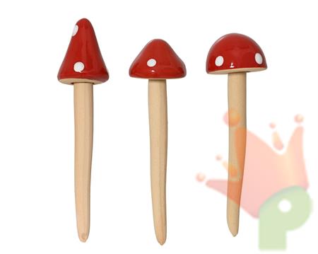 FUNGHI IN CERAMICA CON GAMBO LUNGO 13CM