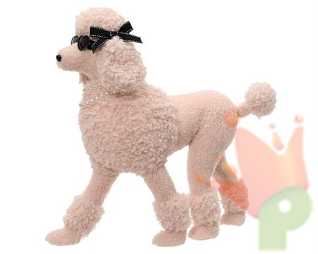 BARBONCINO IN PELLICCIA ROSA 48CM