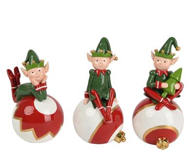 ELFO SU PALLINA 13CM 3ASS