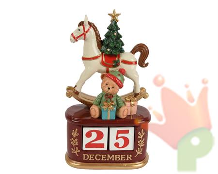 CALENDARIO CON ORSETTO E CAVALLO A DONDOLO 8CM