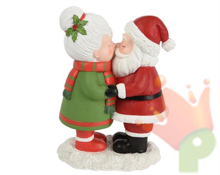 BABBO NATALE E MAMMA NATALE BACIO 20CM
