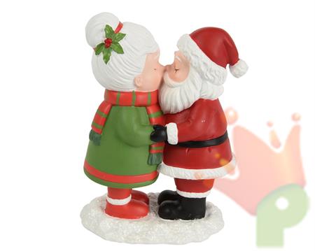 BABBO NATALE E MAMMA NATALE BACIO 14CM