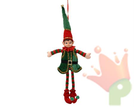ELFO IN PIEDI VERDE/ROSSO 39CM