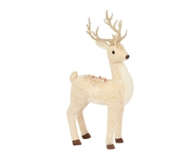 RENNA IN FELTRO CON PERLINE BEIGE 9X17X38CM