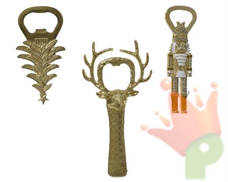 STAPPA BOTTIGLIE ELEMENTI NATALIZI 13,5CM 3ASS