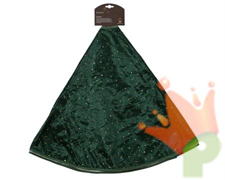 COPRIBASE PER ALBERO IN VELLUTO VERDE CON STELLE ORO 120CM