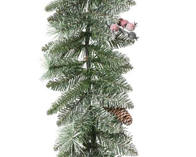 GHIRLANDA INNEVATA WINDHAM CON BACCHE ROSSE 270CM