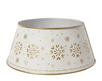 COPRIBASE PER ALBERO IN FERRO BIANCO/ORO 70X27CM