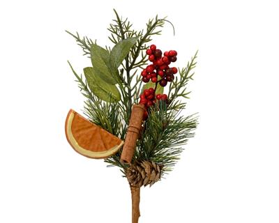 RAMO CON AROMI E BACCHE ROSSE 20CM